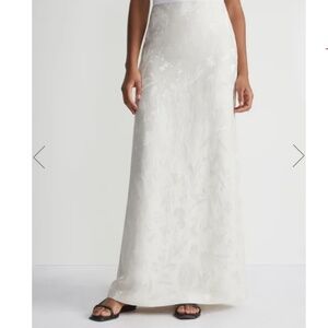 Lafayette 148 New York Linen and Viscose Jacquard Skirt Size 8 Color Pebble